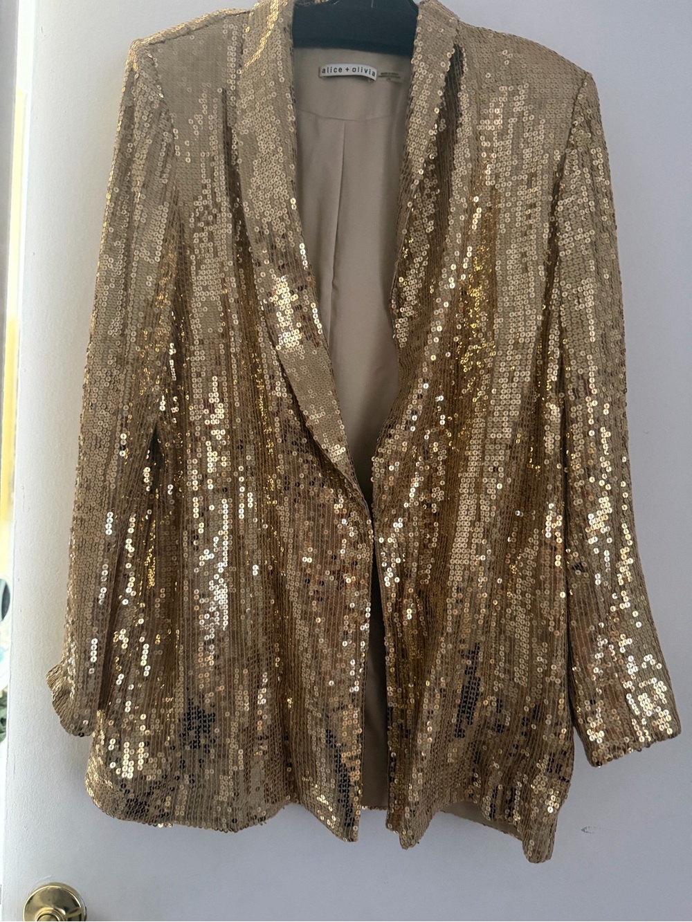 Alice + Olivia Gold Sequin Blazer - Picture 2 of 5